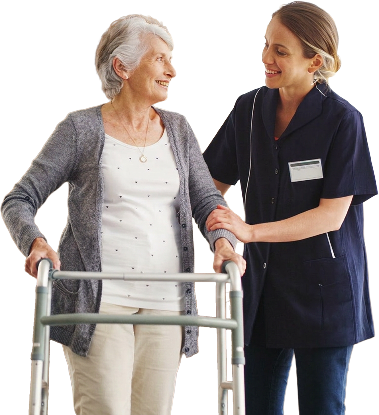 Patient walking with a clinician